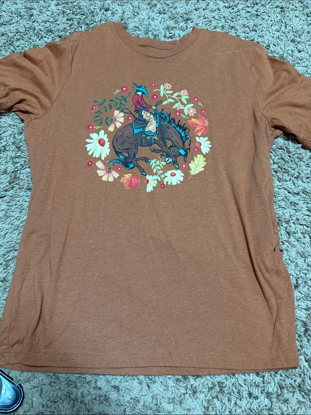 Sterling Creek Cowboy Horse Tee with Floral Wreath